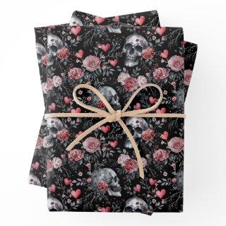 Gothic Witchcraft Skulls with Roses   Sheets