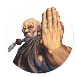 Gouken Raised Hand Classic Round Sticker