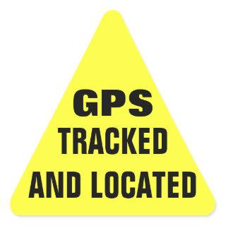 GPS Tracked and Located Triangle Sticker