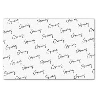 Gracias minimal Black white script Custom Business Tissue Paper