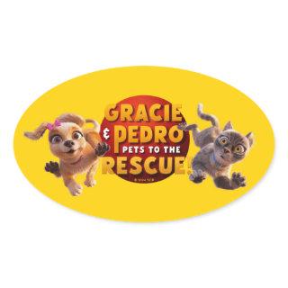 Gracie & Pedro Adventure Awaits Oval Sticker