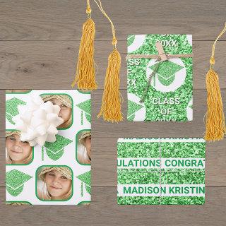 Grad Glam Green Cap Modern Assorted Celebrate  Sheets
