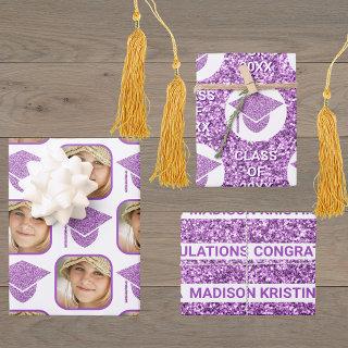 Grad Glam Purple Cap Modern Assorted Celebrate  Sheets