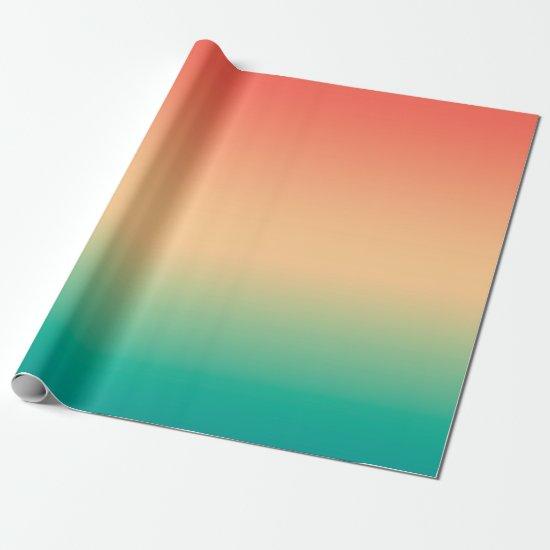 Gradient ombre coral blush beige green soft blurre