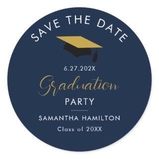 Graduate 2024 Script Save the Date Grad Party Classic Round Sticker