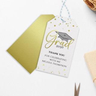 Graduate Gold Grad Calligraphy Return Thank You Gift Tags