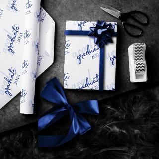 Graduate Navy Script | Dark Blue Brush Keepsake