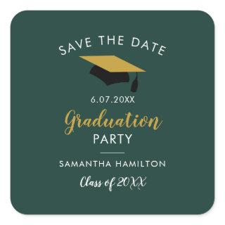 Graduation 2025 Script Save the Date Grad Party Square Sticker