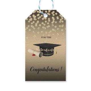 Graduation Cap, Diploma,Gold Diamonds, Graduate Gift Tags