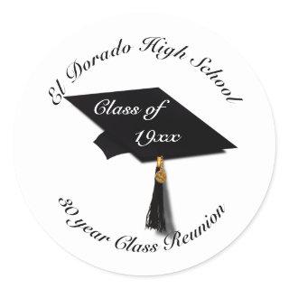 Graduation Cap - High School Reunion Classic Round Sticker