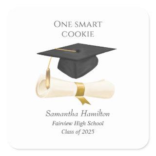 Graduation Cap Personalized Square Sticker