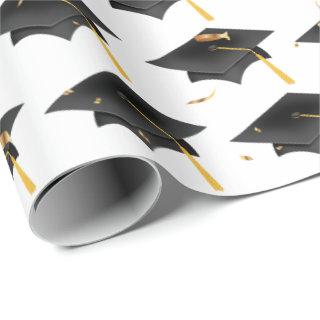 Graduation Caps and Gold Confetti