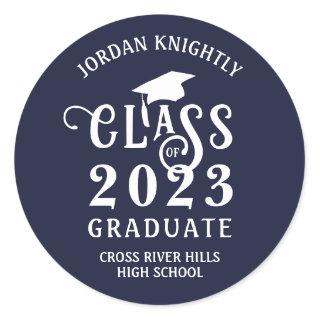 Graduation Class of Year Custom Color Classic Round Sticker