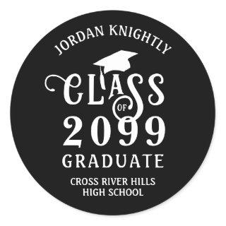 Graduation Class of Year Custom Color Classic Round Sticker