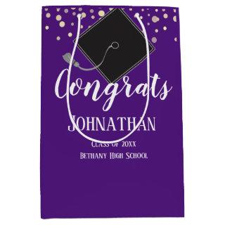 Graduation Congrats Class of 2021 Purple Medium Gift Bag