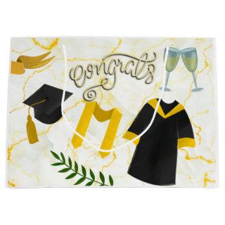 Graduation  Congratulation  Academic hat  and gown Large Gift Bag