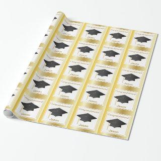 Graduation Congratulations Gold Personalized Wrap