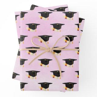 Graduation Day Cap and Diploma Pink  Sheets