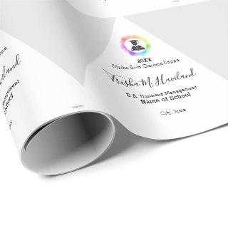 Graduation Gift Wrap Light Gray and White HAMbWG