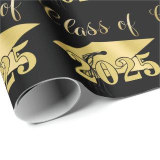 Graduation Metallic Gold Class Year Editable Black