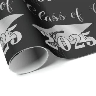 Graduation Metallic Silver CLASS OF Black