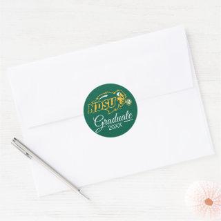 Graduation | North Dakota State Bison Head Classic Round Sticker