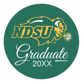 Graduation | North Dakota State Bison Head Classic Round Sticker