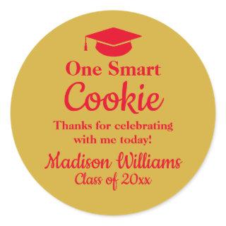 Graduation One Smart Cookie To go Grad Treat Favor Classic Round Sticker