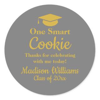 Graduation One Smart Cookie To go Grad Treat Favor Classic Round Sticker