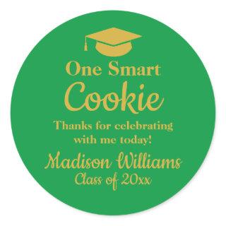 Graduation One Smart Cookie To go Grad Treat Favor Classic Round Sticker