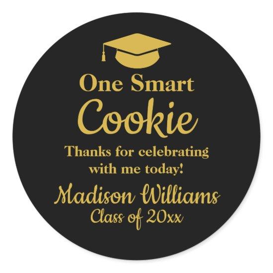 Graduation One Smart Cookie To go Grad Treat Favor Classic Round Sticker