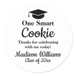 Graduation One Smart Cookie To go Grad Treat Favor Classic Round Sticker