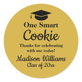 Graduation One Smart Cookie To go Grad Treat Favor Classic Round Sticker
