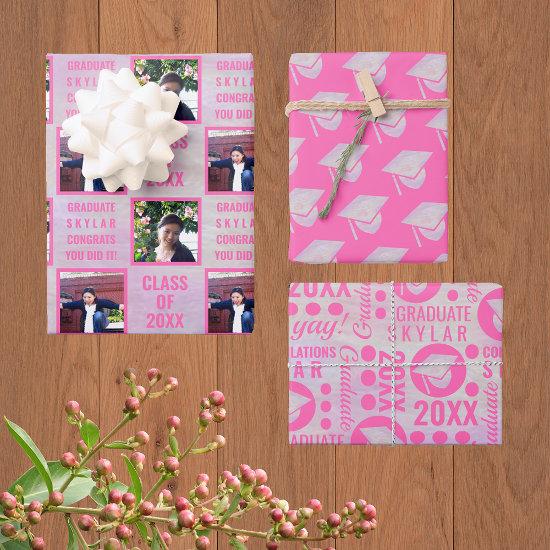 Graduation Pink Opal Trendy Assortment Photo  Sheets