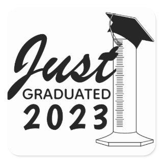 Graduation Science Graduated Cylinder Hat Year Square Sticker