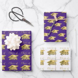 Graduation Script Metallic Gold CLASS YEAR  Sheets