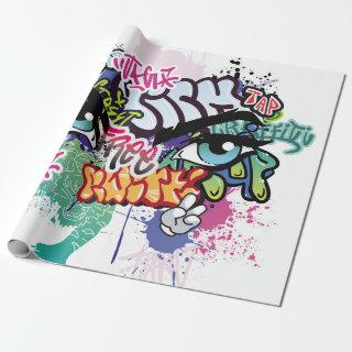 Graffiti illustration with street graffiti letters