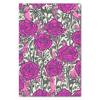 Graffiti Inspired Rose Pattern Pink Black   Tissue Paper