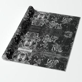 Graffiti Modern Black And White Grunge Pattern