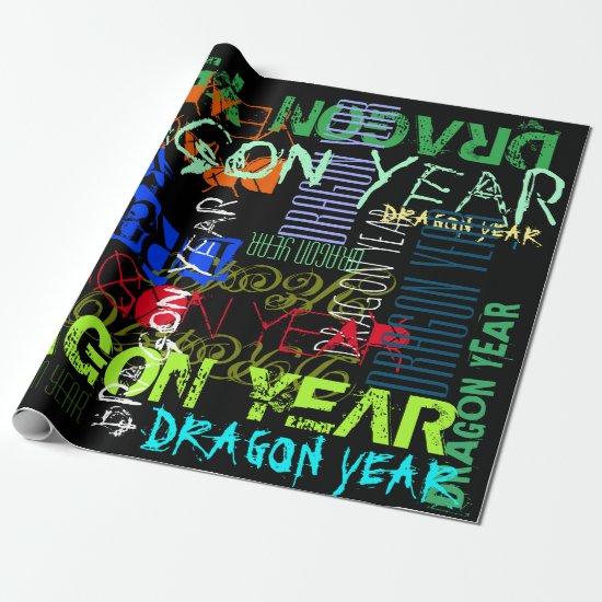 Graffiti style Repeating Dragon Year Birthday WP