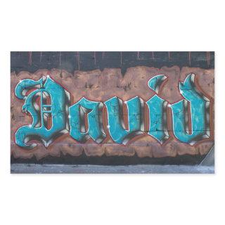 Graffiti Tag: David Rectangular Sticker