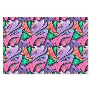Graffiti Urban Street Pattern Purple  Tissue Paper