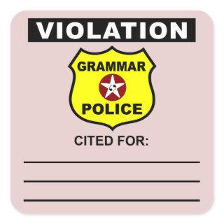 Grammar Police Citation Sticker