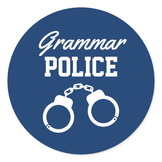 Grammar Police funny school teacher sticker