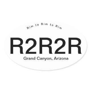 Grand Canyon Rim to Rim to Rim Oval Sticker