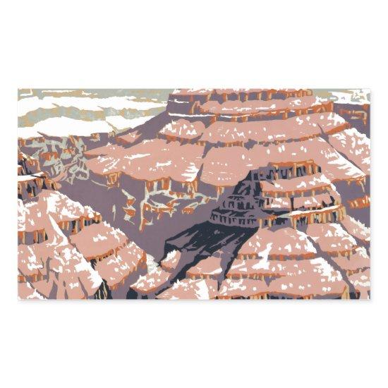 Grand Canyon Western Graphic Art American Rectangular Sticker