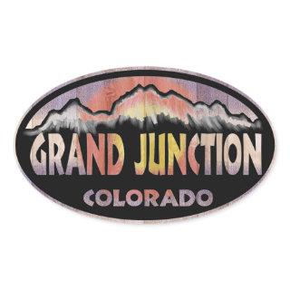 Grand Junction Colorado wood flag oval stickers