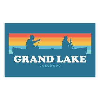 Grand Lake Colorado Canoe Rectangular Sticker