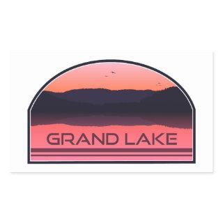 Grand Lake Colorado Red Sunrise Rectangular Sticker