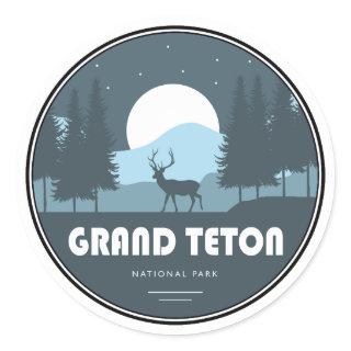 Grand Teton National Park Deer Classic Round Sticker
